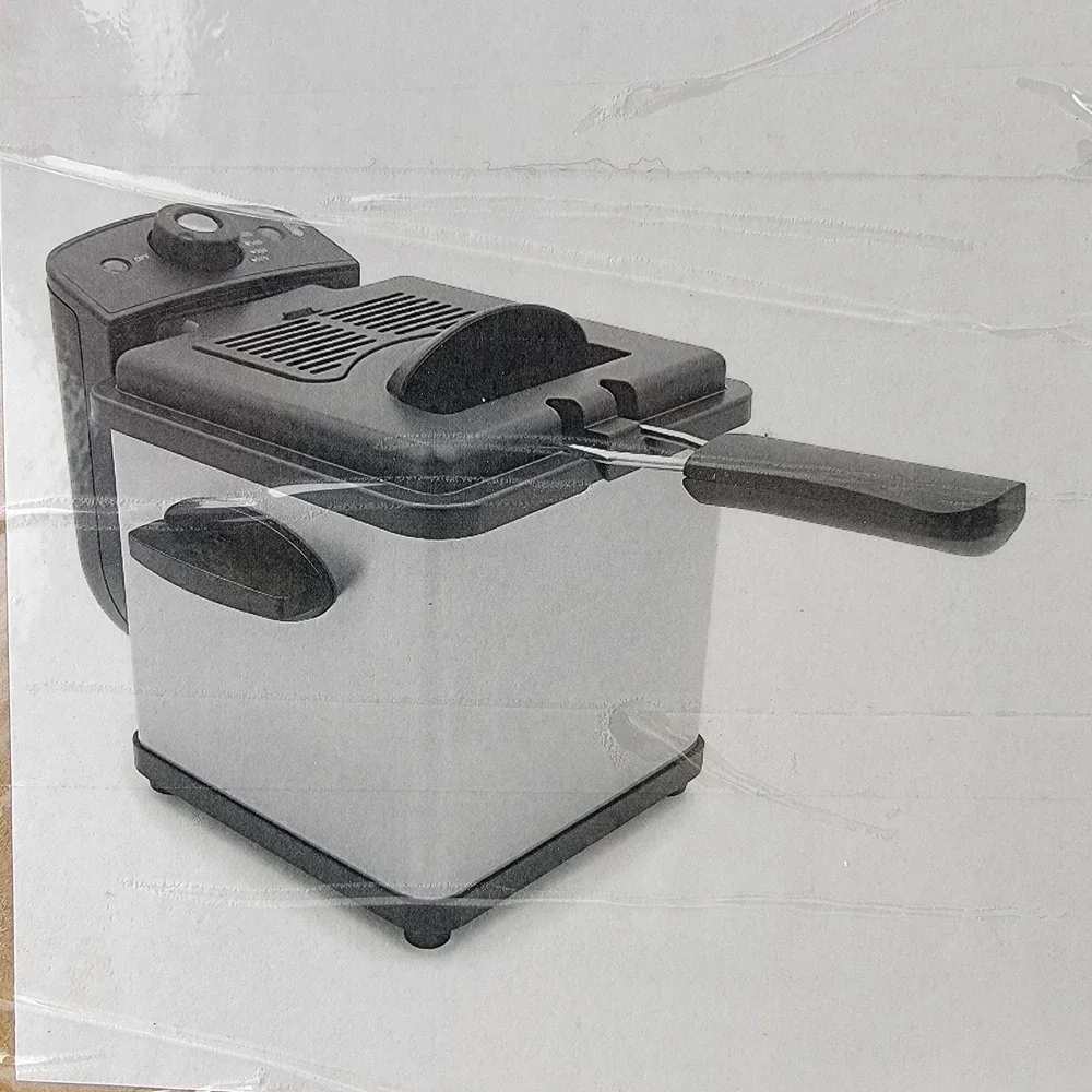 Elite Gourmet 1.6Qt Stainless Steel Deep Fryer EDF-1607 Silver Black New - Picture 1 of 4
